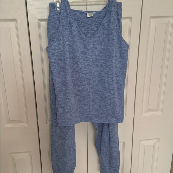 NWT Daniali 3 piece loungewear set BLUE hooded cardigan, tank and pants ! - Picture 5 of 15